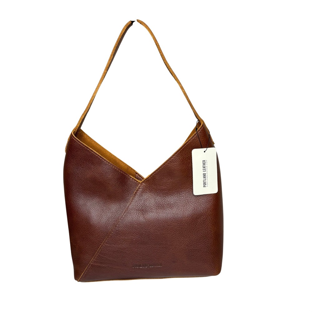 Portland Leather Goods Large Naomi Shoulder Bag Asheville Brown Leather NWT